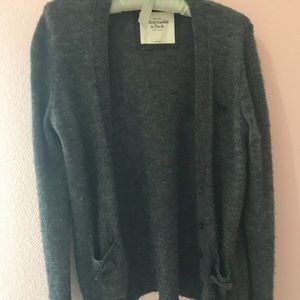 Fuzzy gray cardigan